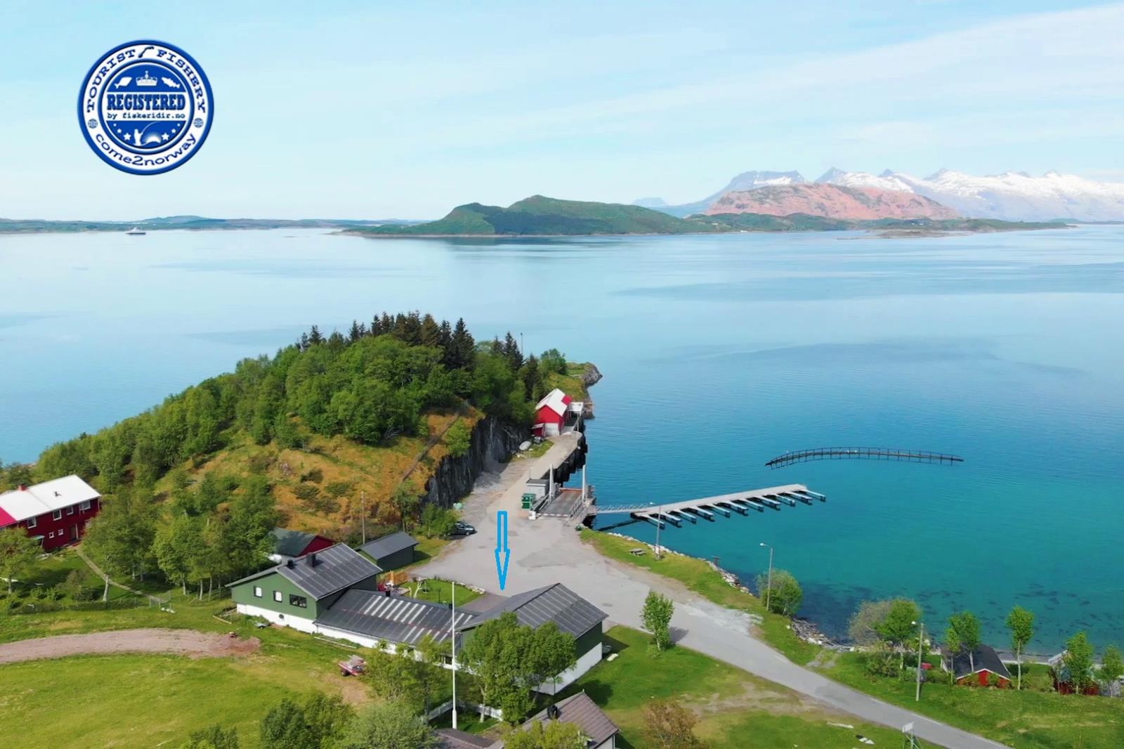 Blick auf Fewo Stokkasjoen bei Visthus, Helgelandküste