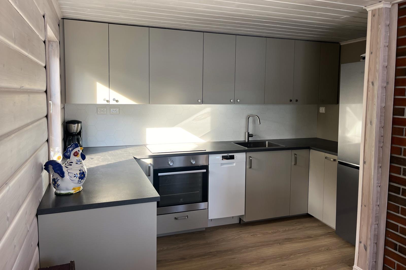 Vollständige Küche mit Kühl-Gefrierkombi