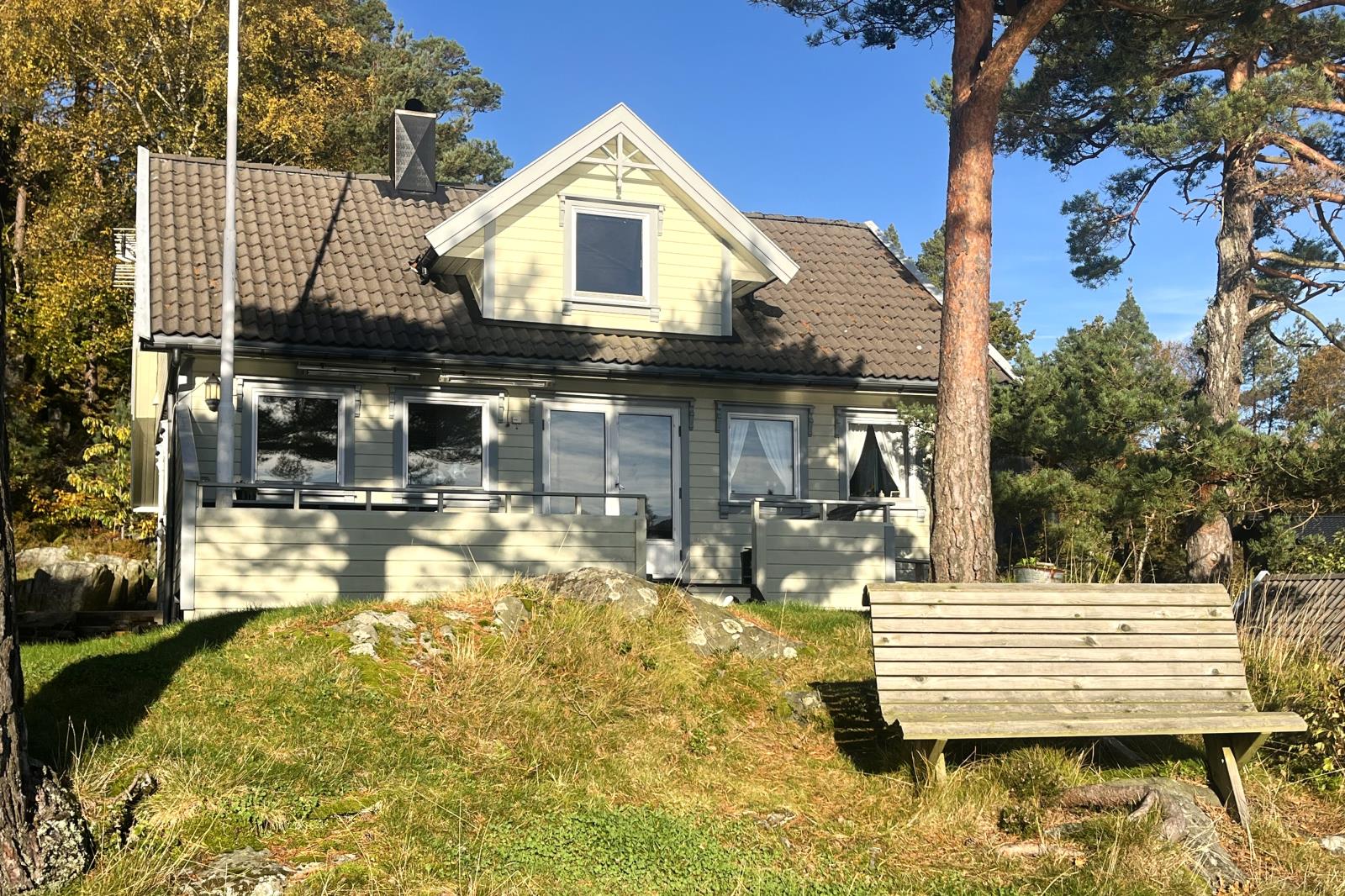Ferienhaus Solheim Fjordlodge in Flekkefjord bei Abelnes, Südnorwegen