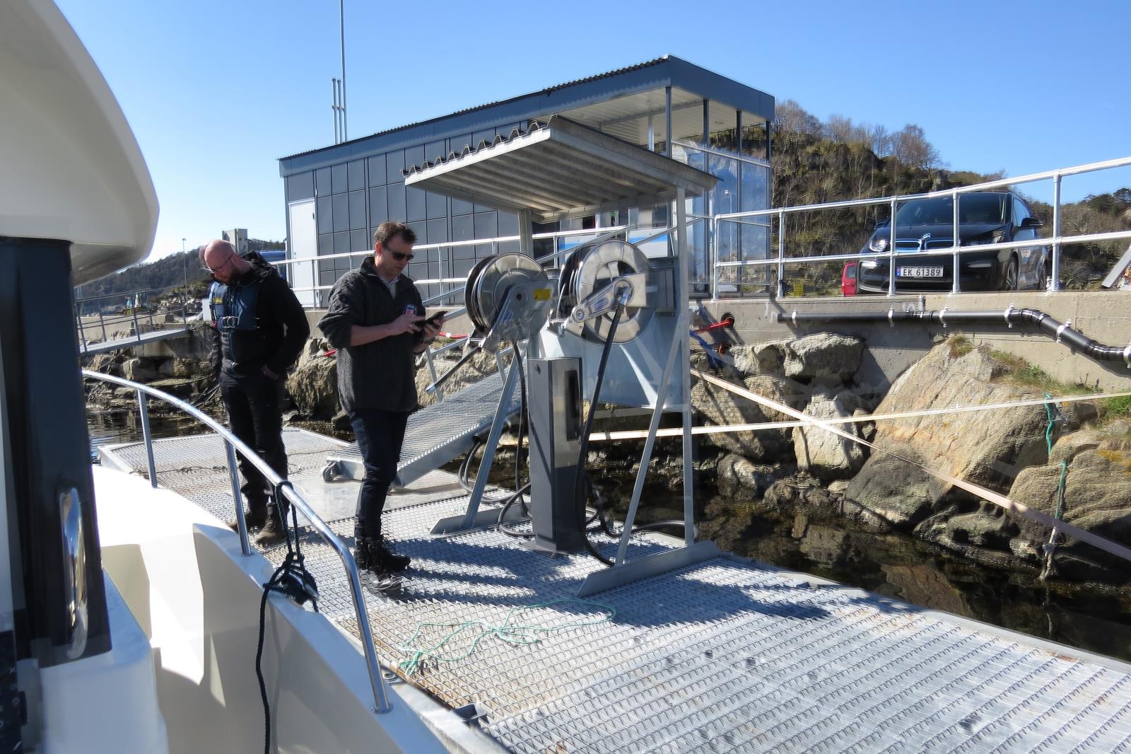 die neue Tankstelle für Boote in Kirkehavn