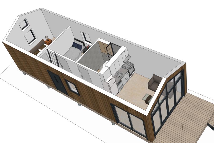 das Ferienhaus der Zukunft, kompatt und logische Raumteilungen